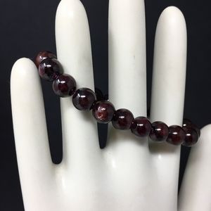 Women's Garnet Gemstone Stretchy Bracelet